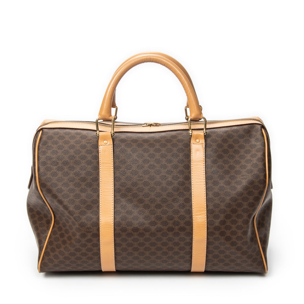 Travel Bag Vintage Medium Travel Boston Beige Macadam Coated Canvas