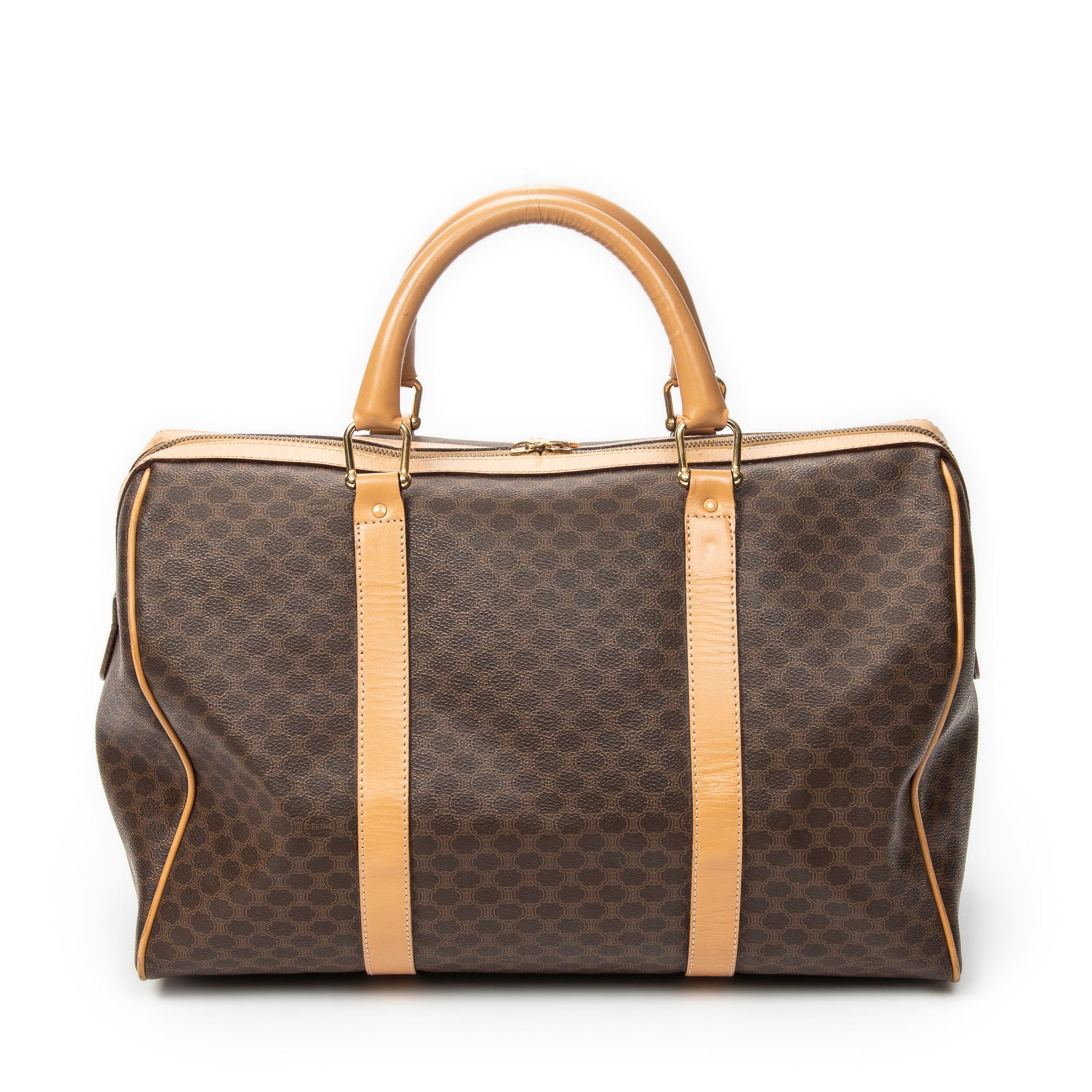 Travel Bag Vintage Medium Travel Boston Beige Macadam Coated Canvas