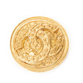 Brooch CC Round Medallion Brooch Gold Gold Plated