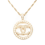 Necklace CC Faux Pearl Round Pendant Necklace Gold Gold Plated