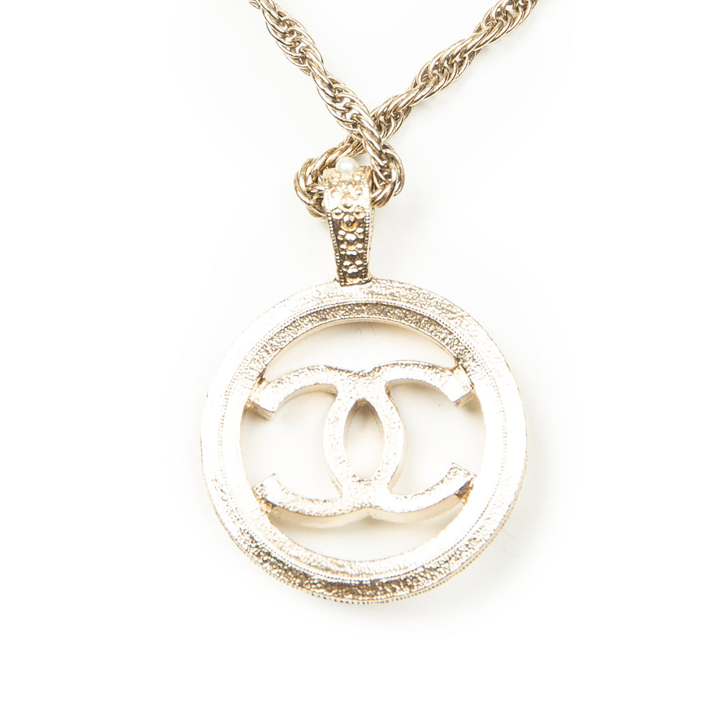 Necklace CC Faux Pearl Round Pendant Necklace Gold Gold Plated