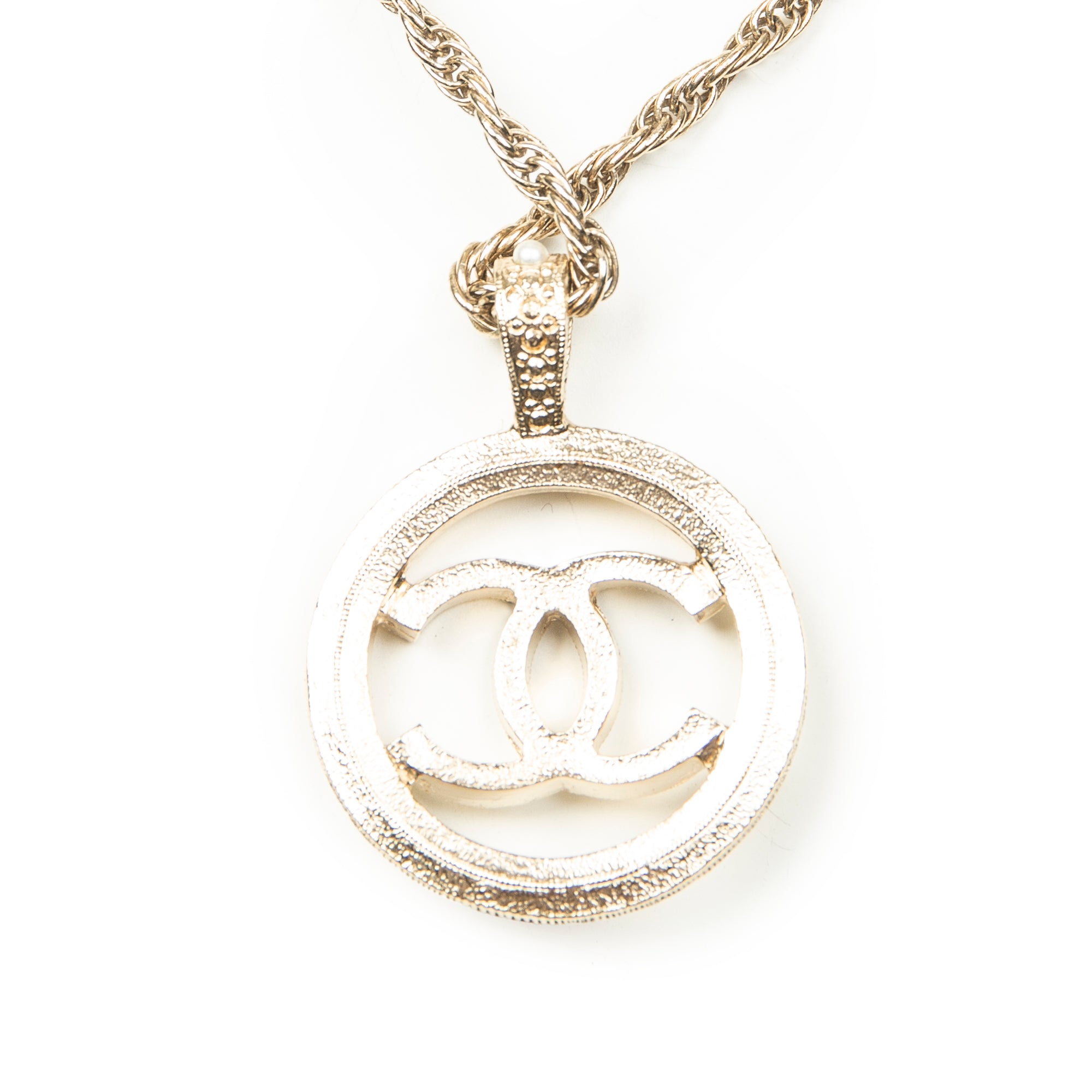 Necklace CC Faux Pearl Round Pendant Necklace Gold Gold Plated