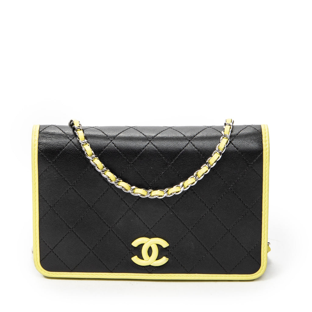 Shoulder Bag CC Wallet on Chain Lime Green Quilted Lambskin Leather