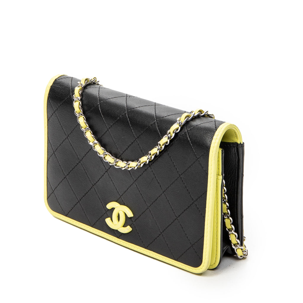 Shoulder Bag CC Wallet on Chain Lime Green Quilted Lambskin Leather