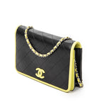 Shoulder Bag CC Wallet on Chain Lime Green Quilted Lambskin Leather