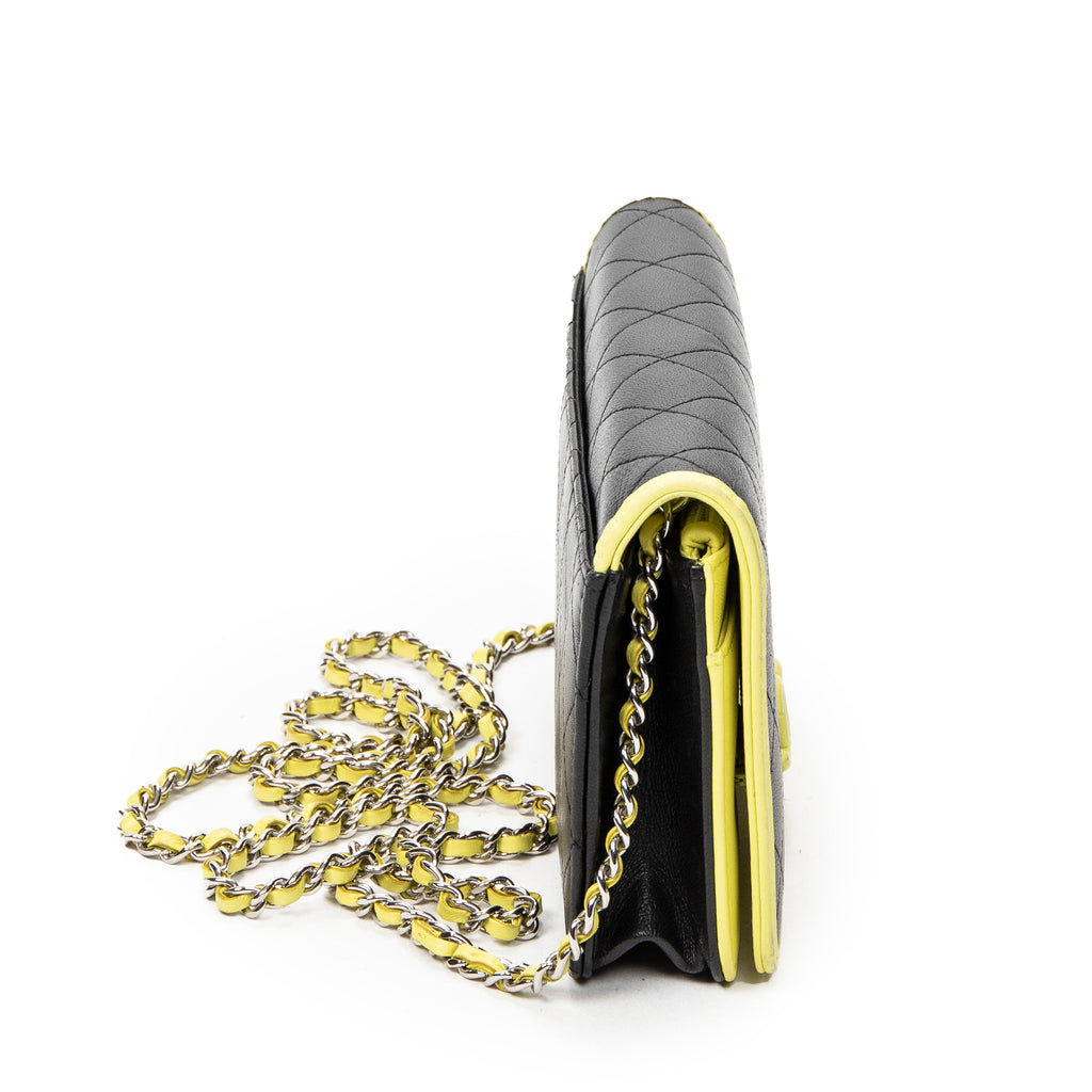 Shoulder Bag CC Wallet on Chain Lime Green Quilted Lambskin Leather