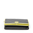 Shoulder Bag CC Wallet on Chain Lime Green Quilted Lambskin Leather
