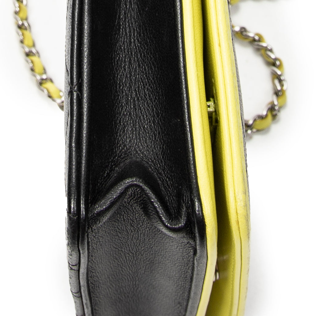 Shoulder Bag CC Wallet on Chain Lime Green Quilted Lambskin Leather
