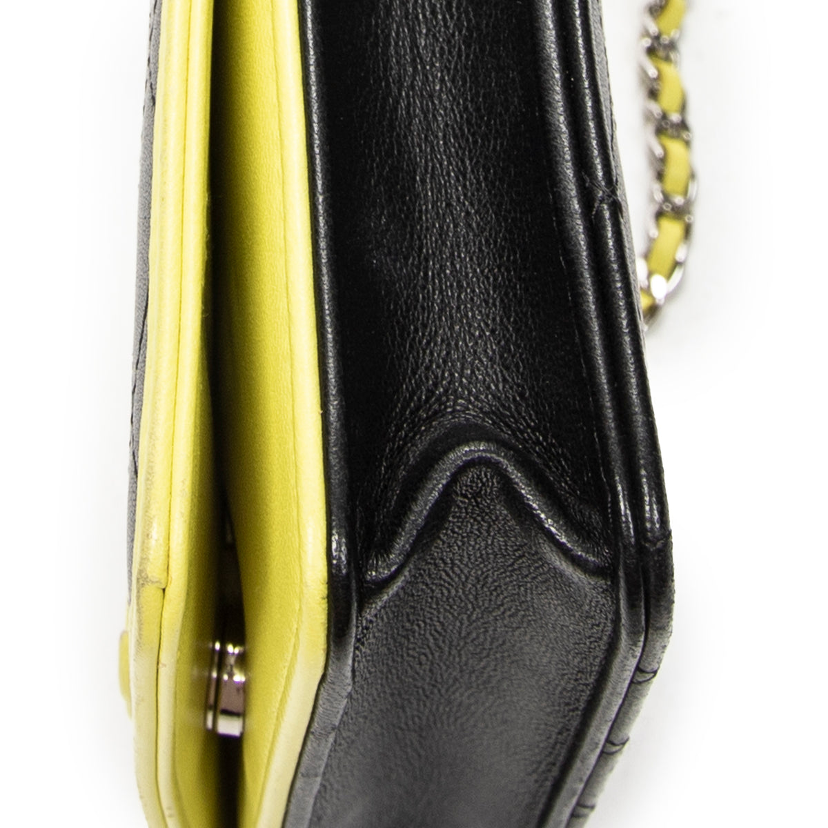 Shoulder Bag CC Wallet on Chain Lime Green Quilted Lambskin Leather