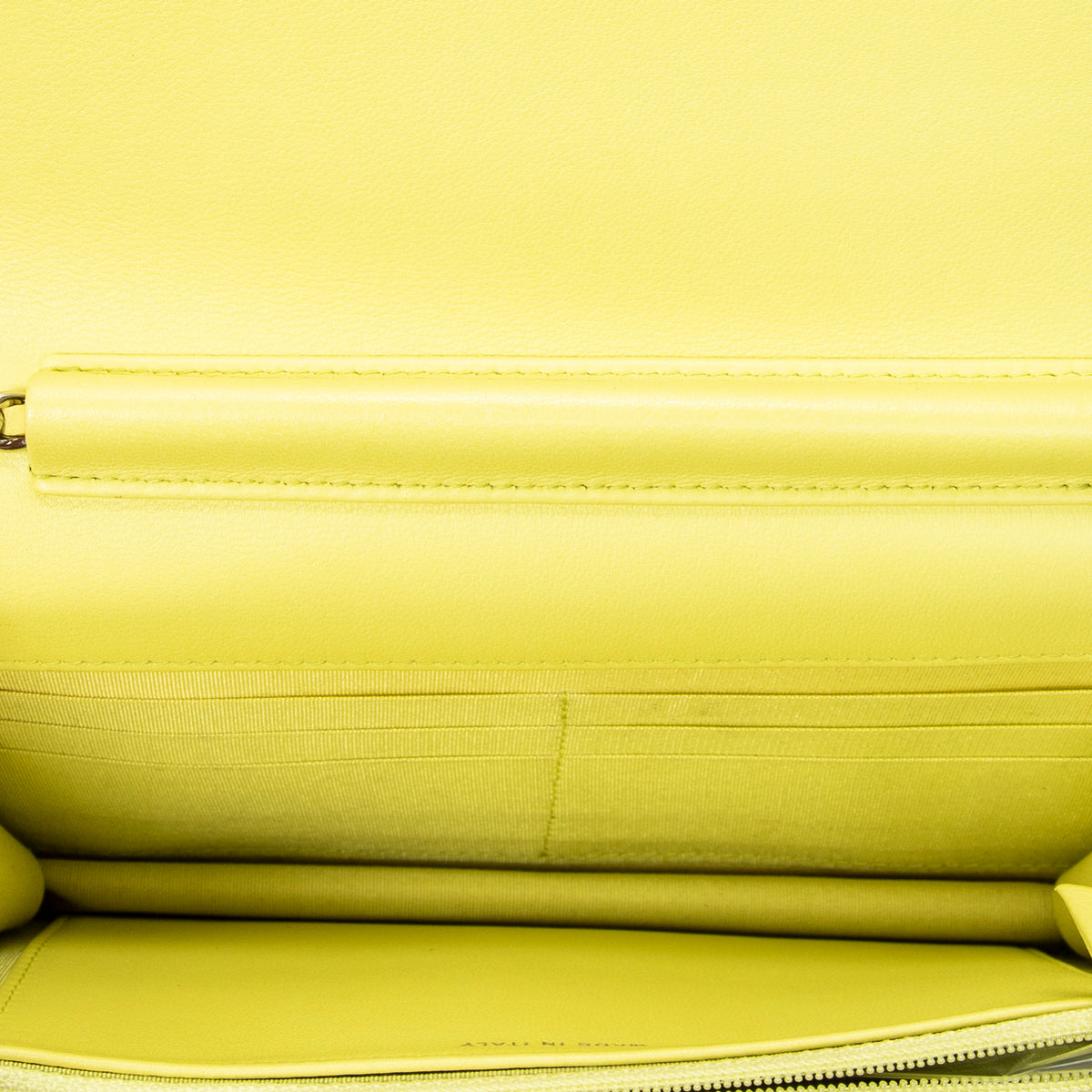 Shoulder Bag CC Wallet on Chain Lime Green Quilted Lambskin Leather