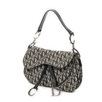 Shoulder Bag Double Saddle Bag Black Diorissimo Canvas