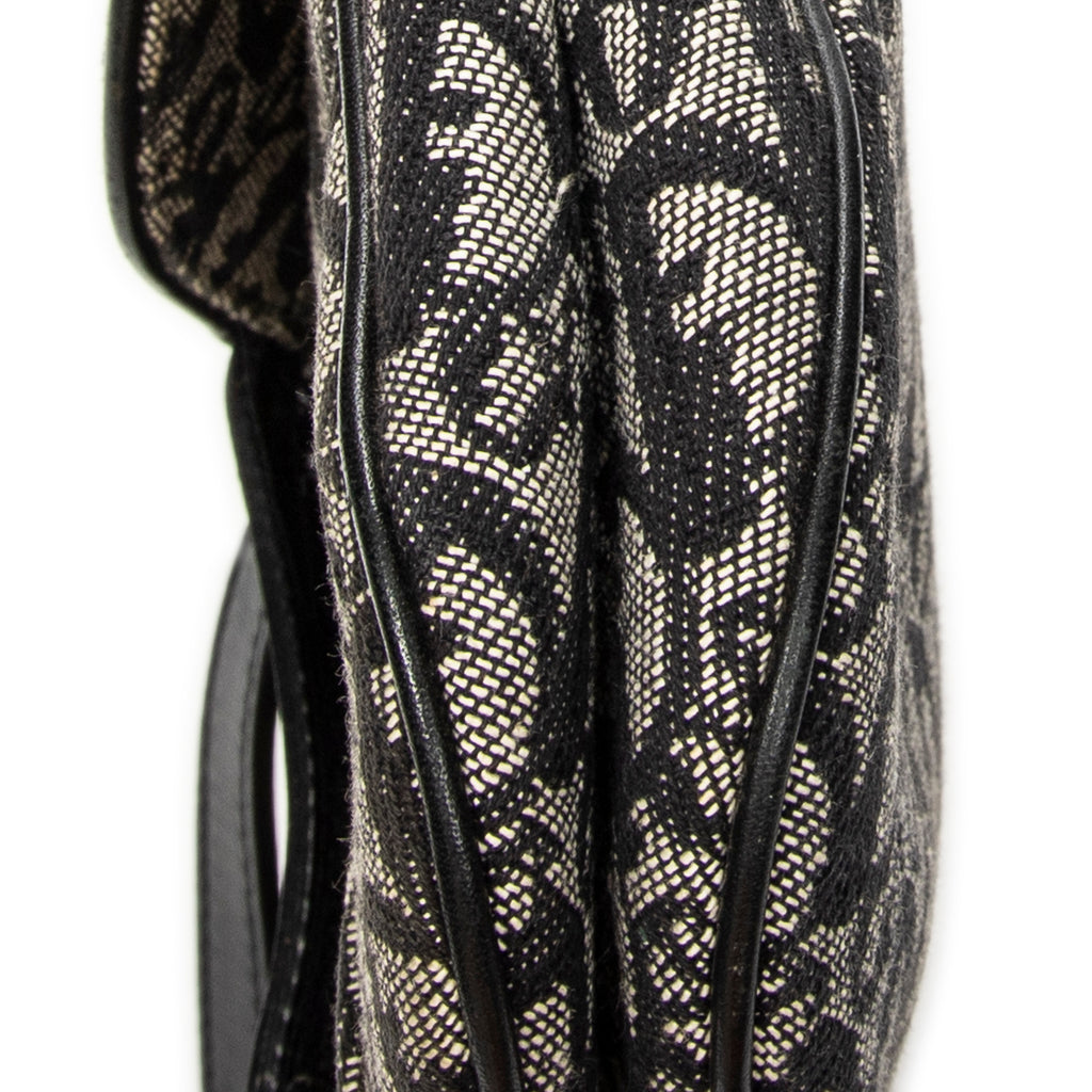 Shoulder Bag Double Saddle Bag Black Diorissimo Canvas