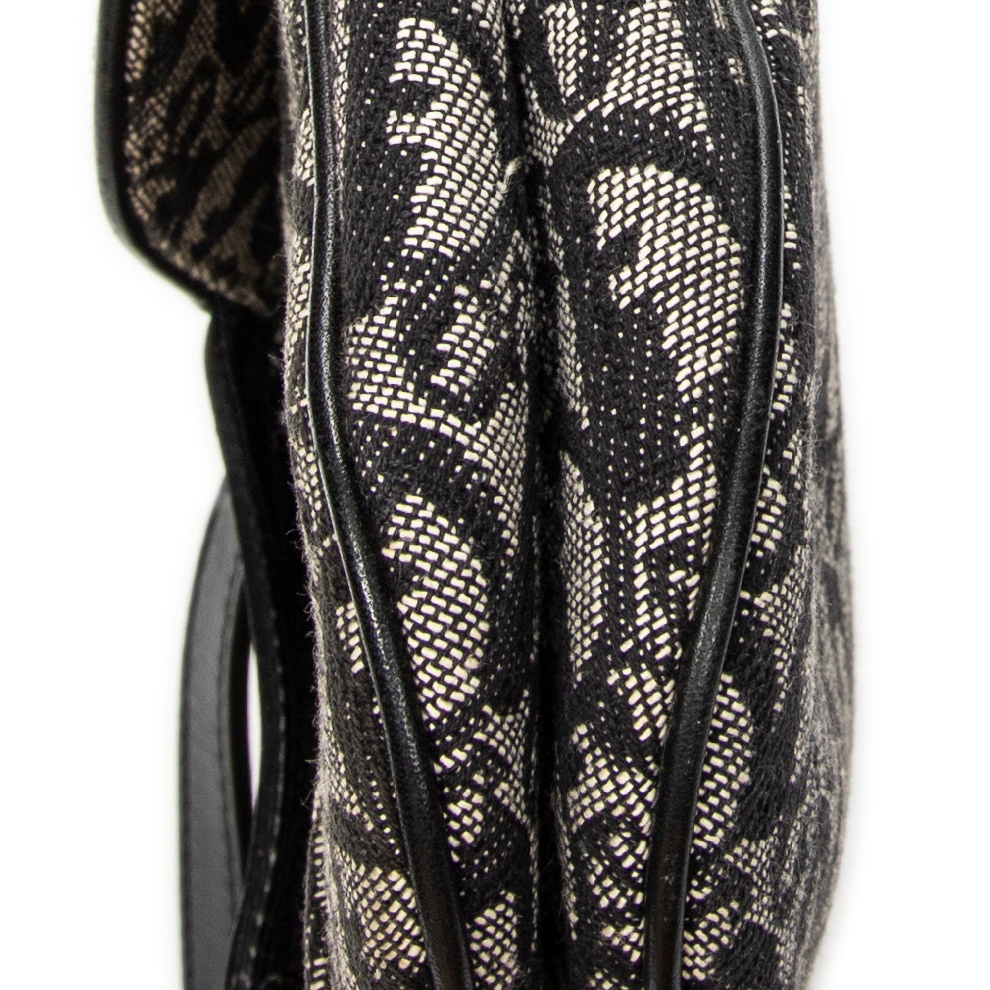 Shoulder Bag Double Saddle Bag Black Diorissimo Canvas