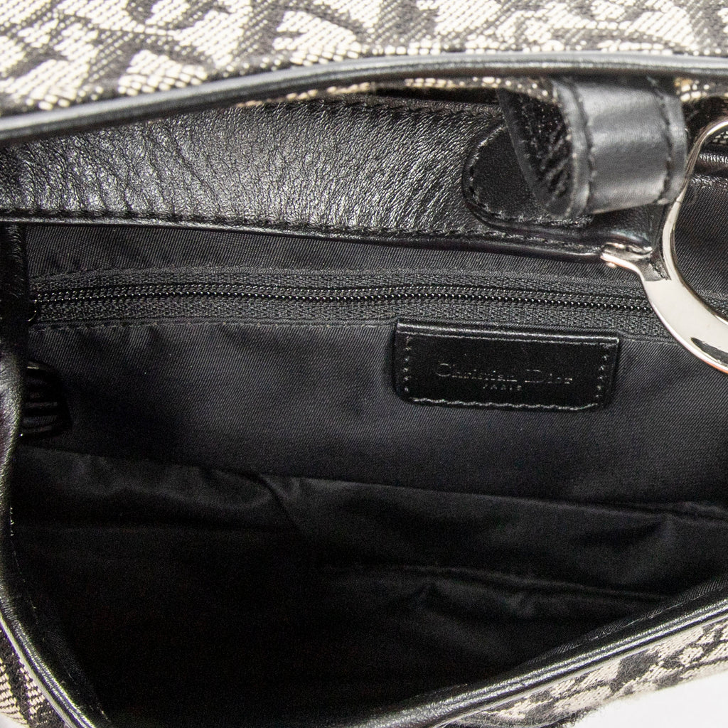 Shoulder Bag Double Saddle Bag Black Diorissimo Canvas