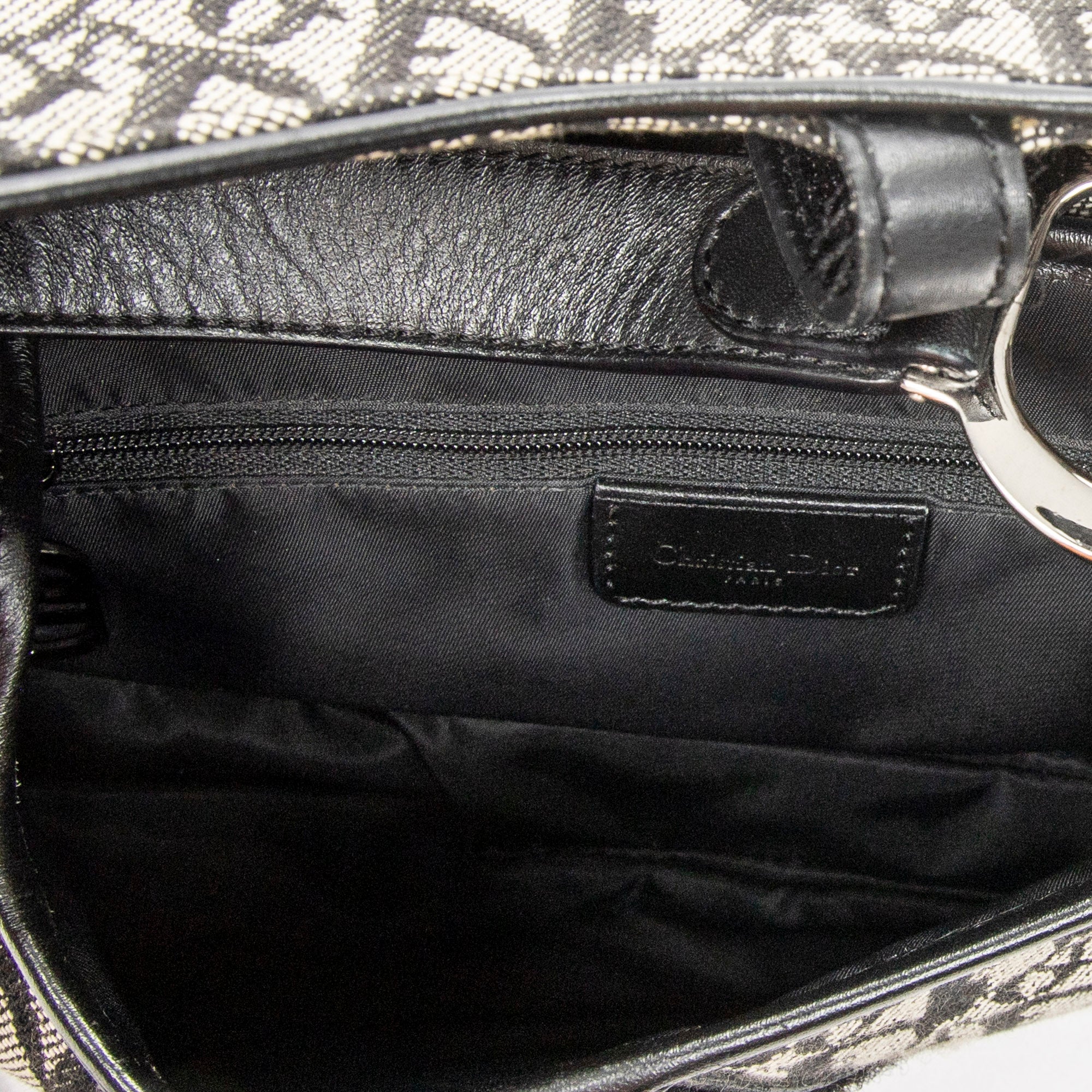 Shoulder Bag Double Saddle Bag Black Diorissimo Canvas