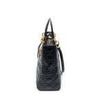 Shoulder Bag Large Lady Dior Zip Black Cannage Lambskin Leather