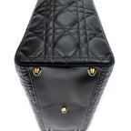 Shoulder Bag Large Lady Dior Zip Black Cannage Lambskin Leather