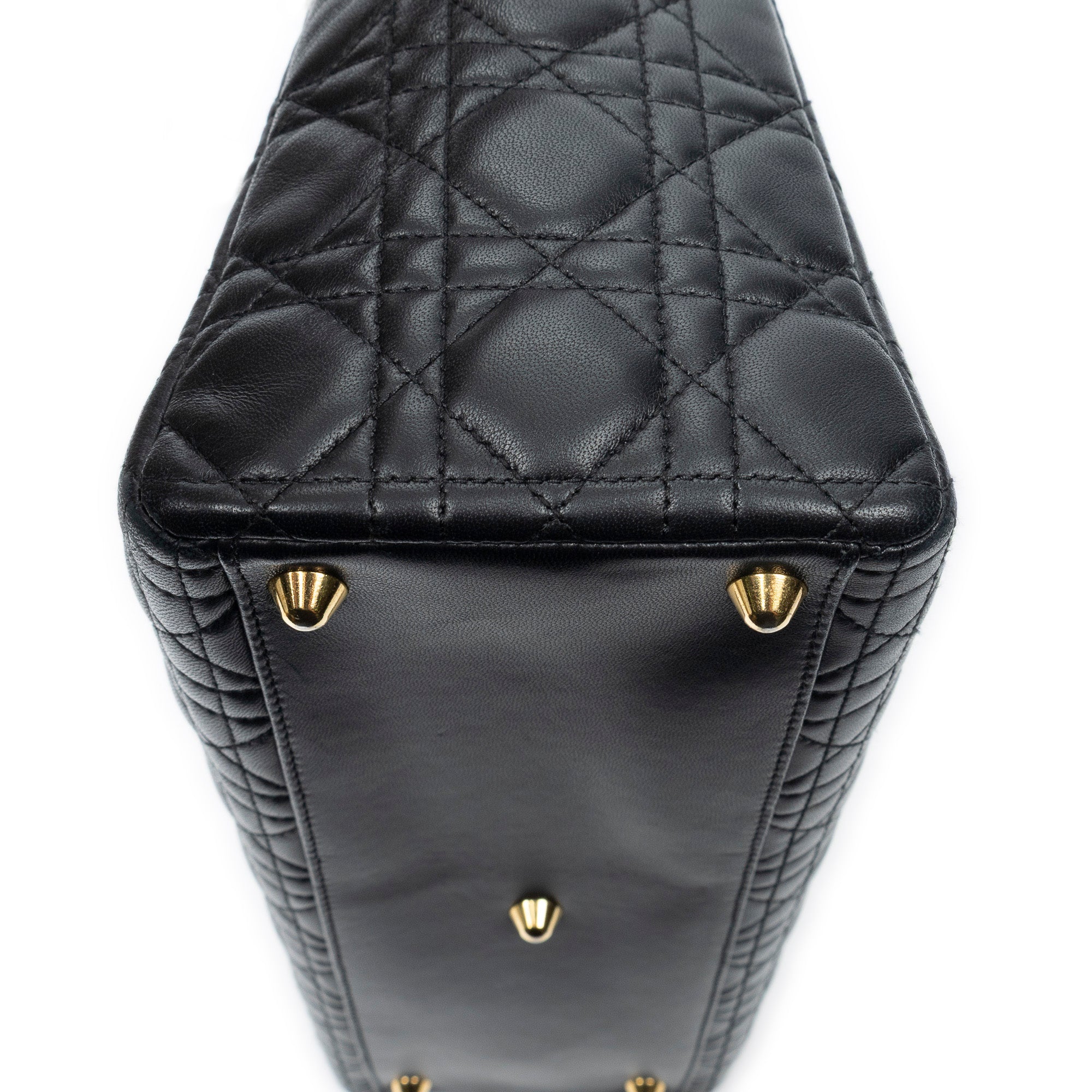 Shoulder Bag Large Lady Dior Zip Black Cannage Lambskin Leather