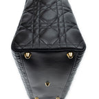 Shoulder Bag Large Lady Dior Zip Black Cannage Lambskin Leather