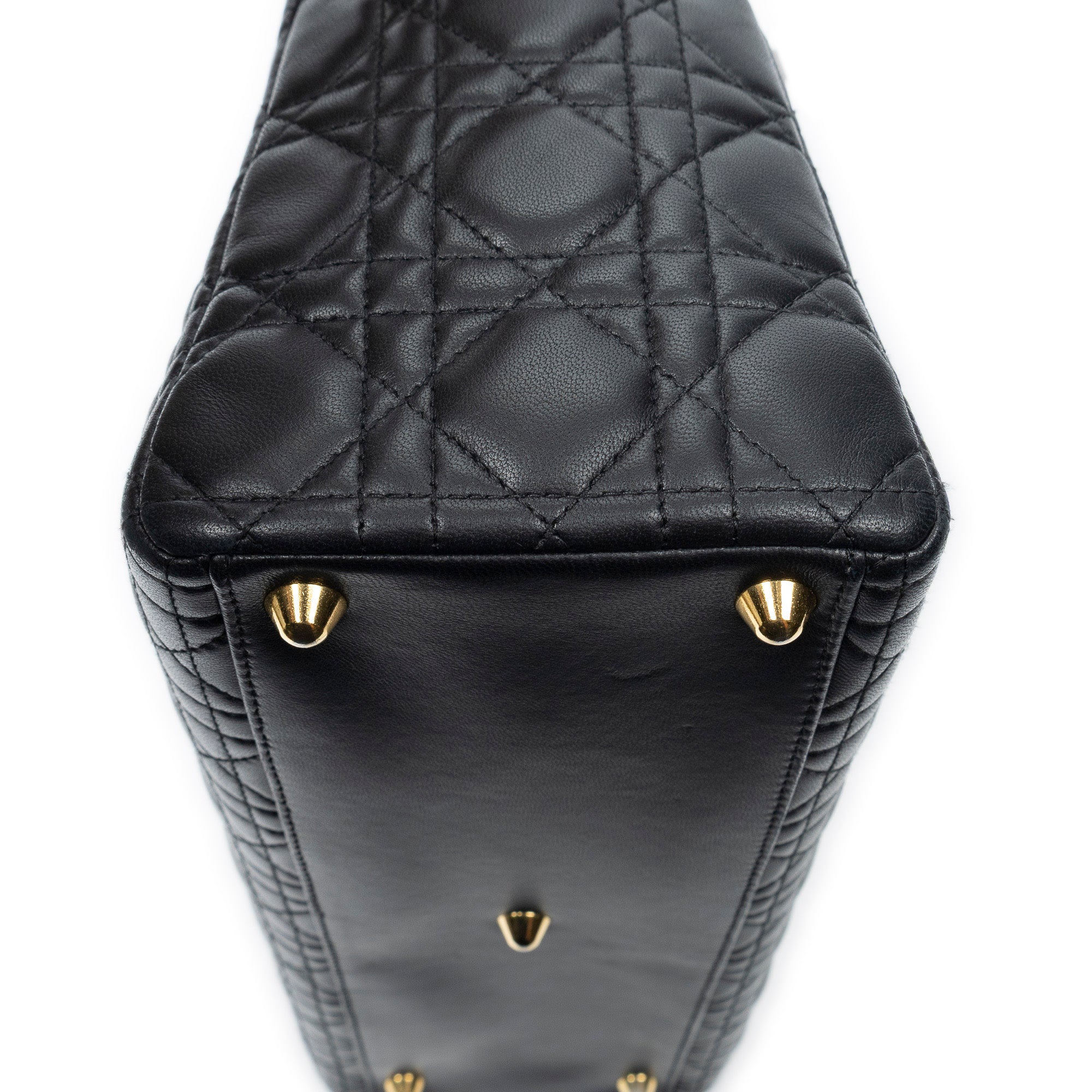 Shoulder Bag Large Lady Dior Zip Black Cannage Lambskin Leather