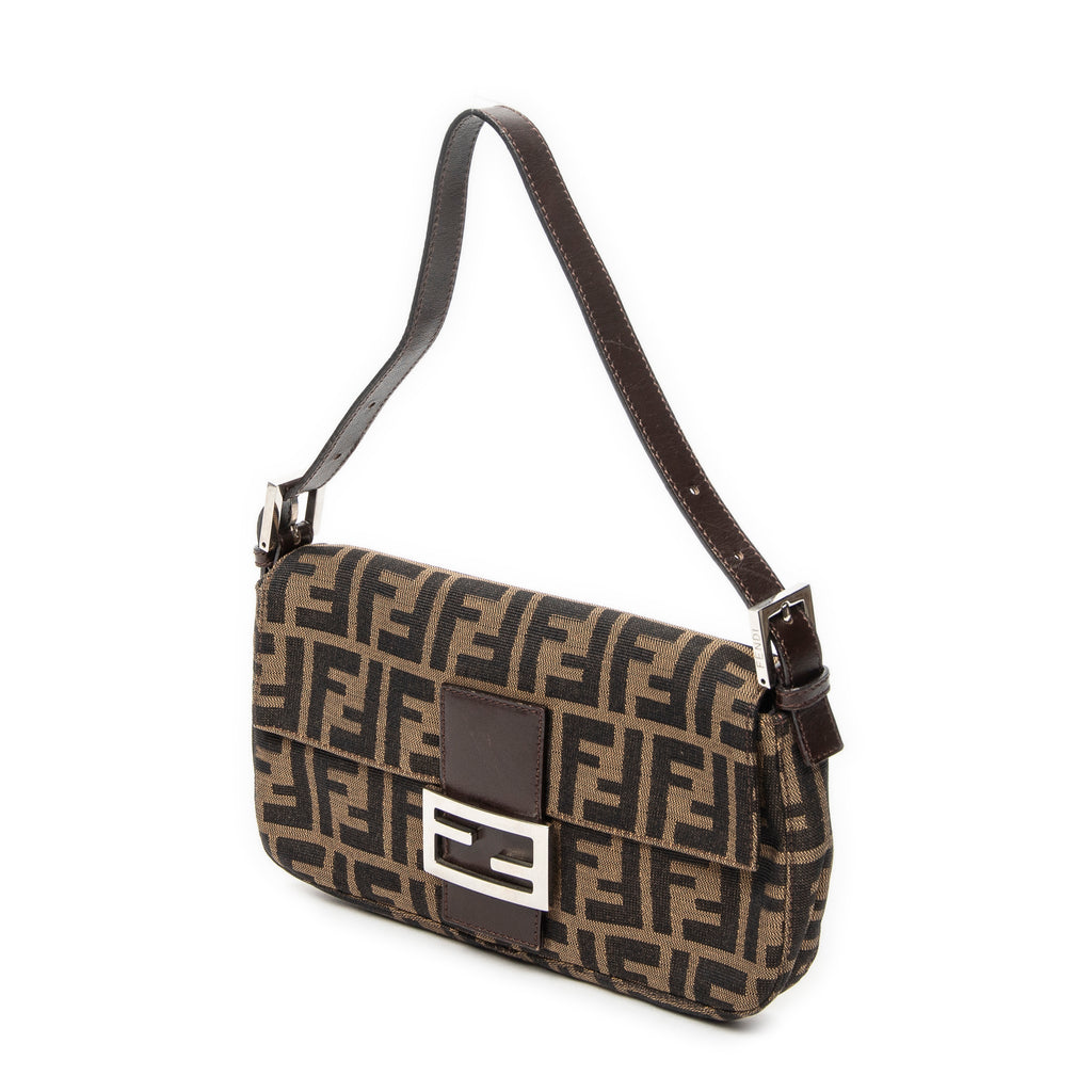 Shoulder Bag Baguette Brown Zucca Canvas