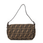 Shoulder Bag Baguette Brown Zucca Canvas