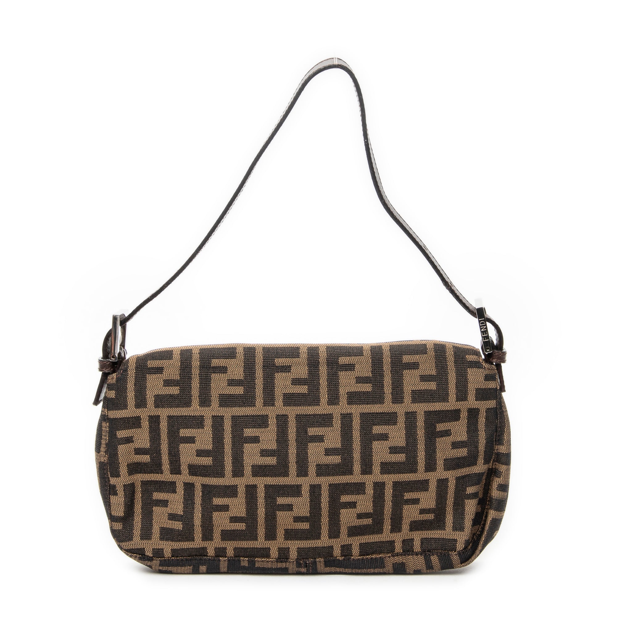 Shoulder Bag Baguette Brown Zucca Canvas