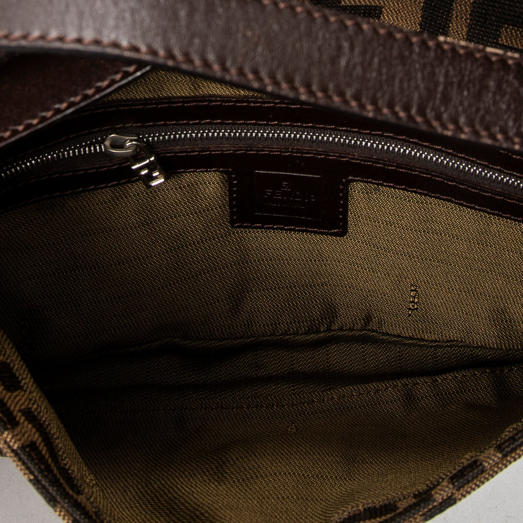 Shoulder Bag Baguette Brown Zucca Canvas