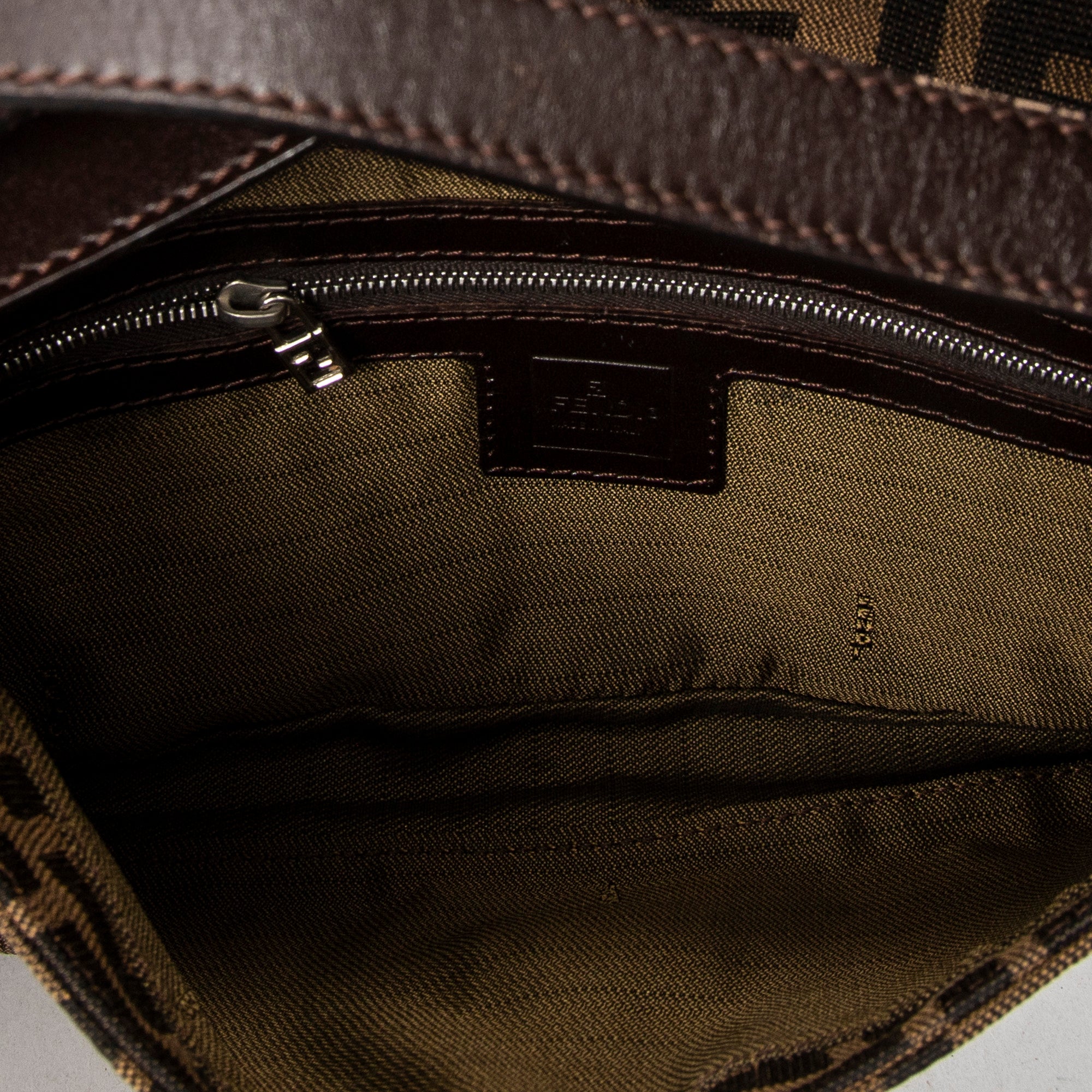 Shoulder Bag Baguette Brown Zucca Canvas