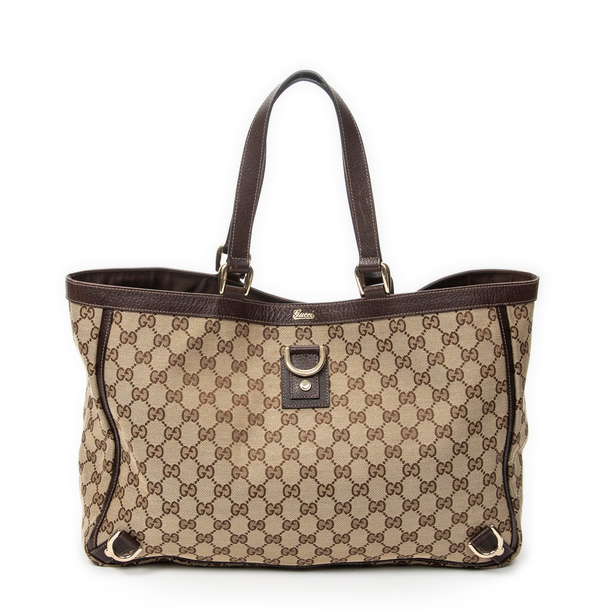 Shoulder Bag Large Abbey D-Ring Tote Brown Monogrammed Canvas