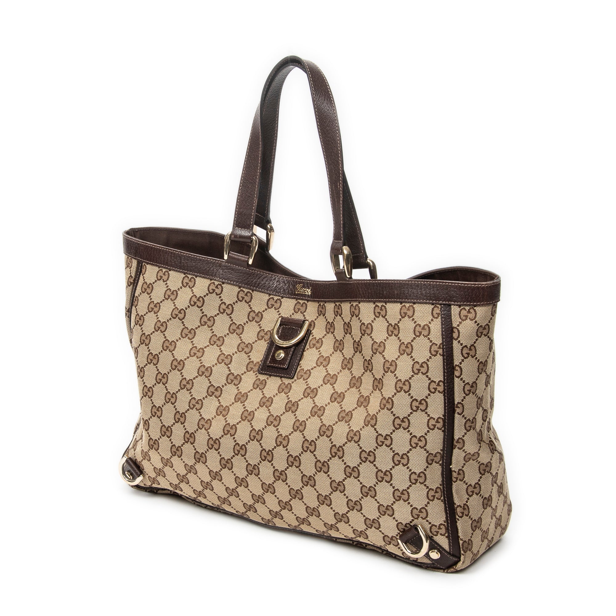 Shoulder Bag Large Abbey D-Ring Tote Brown Monogrammed Canvas