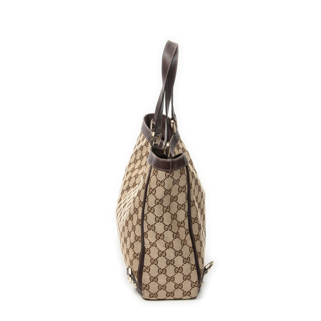 Shoulder Bag Large Abbey D-Ring Tote Brown Monogrammed Canvas