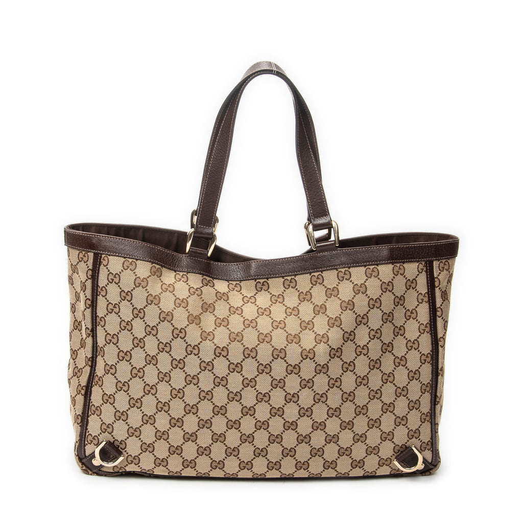 Shoulder Bag Large Abbey D-Ring Tote Brown Monogrammed Canvas
