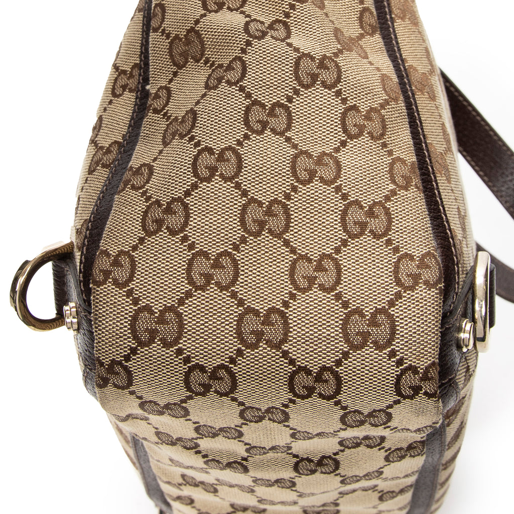 Shoulder Bag Large Abbey D-Ring Tote Brown Monogrammed Canvas