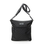 Bolso de Hombro Pequeño Web Flat Messenger Lona de Nailon Monogramada Negra