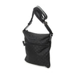 Bolso de Hombro Pequeño Web Flat Messenger Lona de Nailon Monogramada Negra