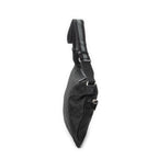 Shoulder Bag Small Web Flat Messenger Black Monogrammed Nylon Canvas