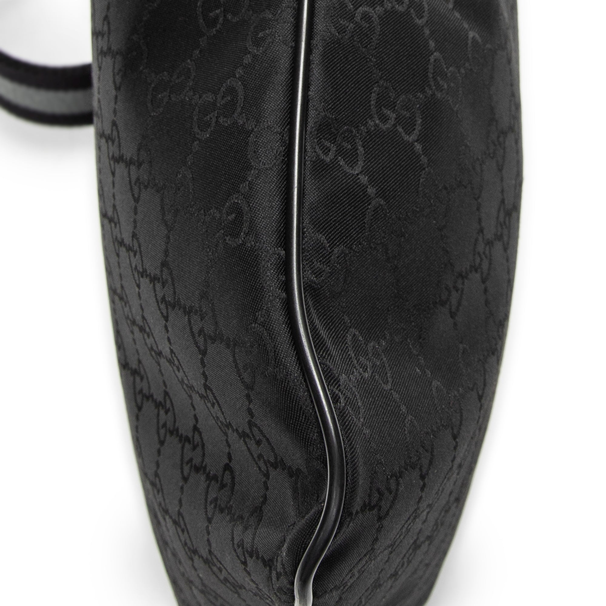 Bolso de Hombro Pequeño Web Flat Messenger Lona de Nailon Monogramada Negra