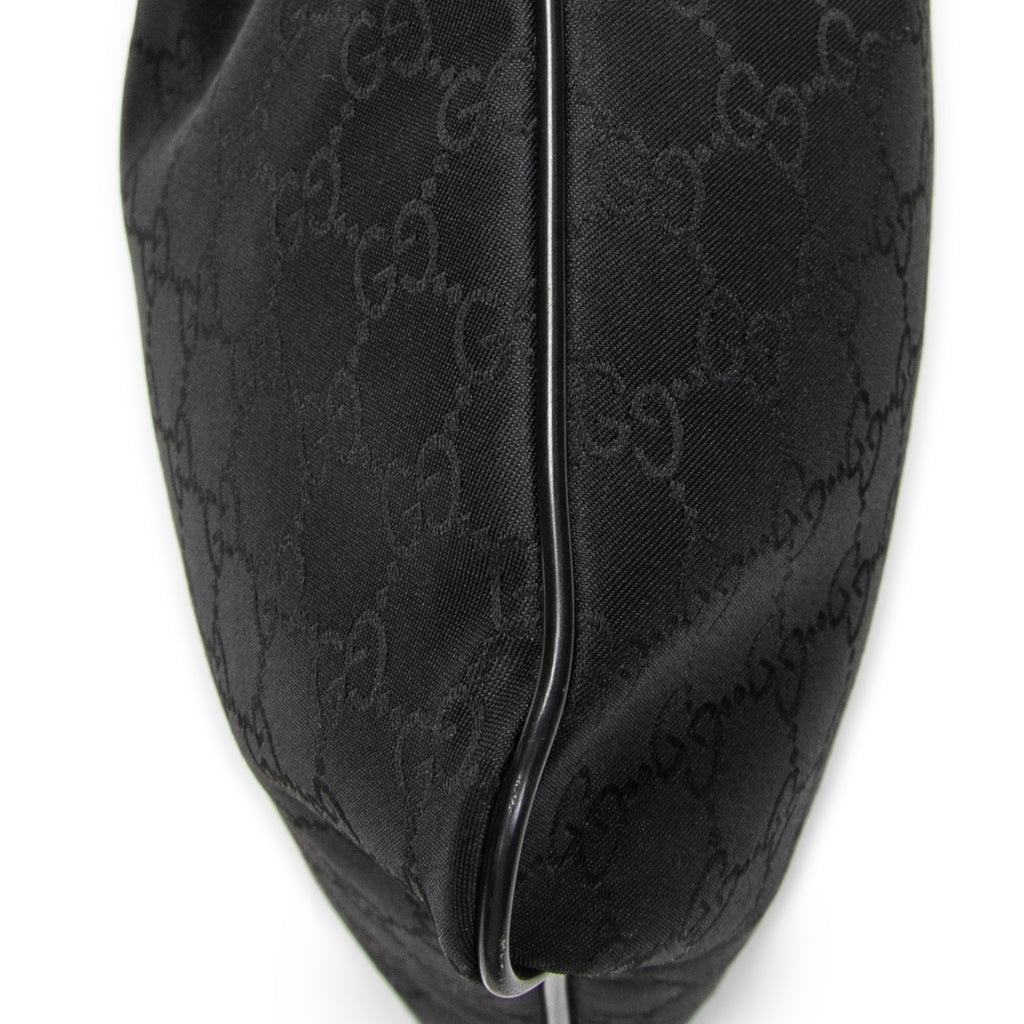 Shoulder Bag Small Web Flat Messenger Black Monogrammed Nylon Canvas