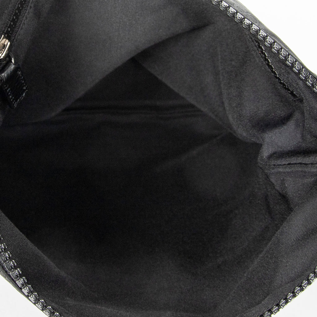 Bolso de Hombro Pequeño Web Flat Messenger Lona de Nailon Monogramada Negra