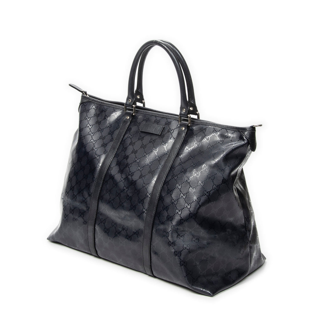 Handbag Medium Joy Tote Navy Guccissima Imprint Coated Canvas