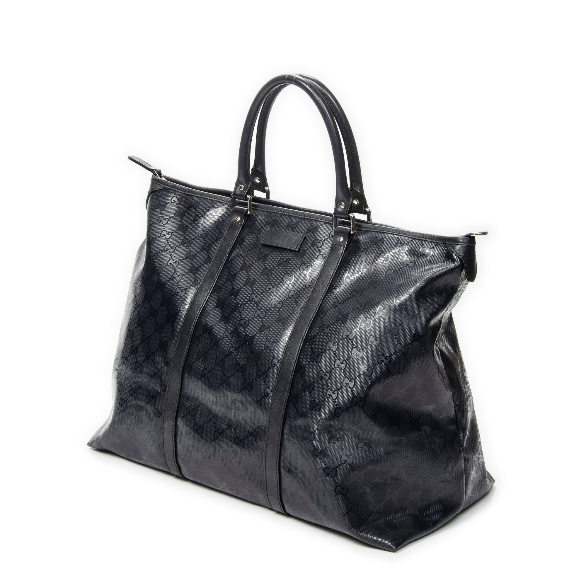 Handbag Medium Joy Tote Navy Guccissima Imprint Coated Canvas