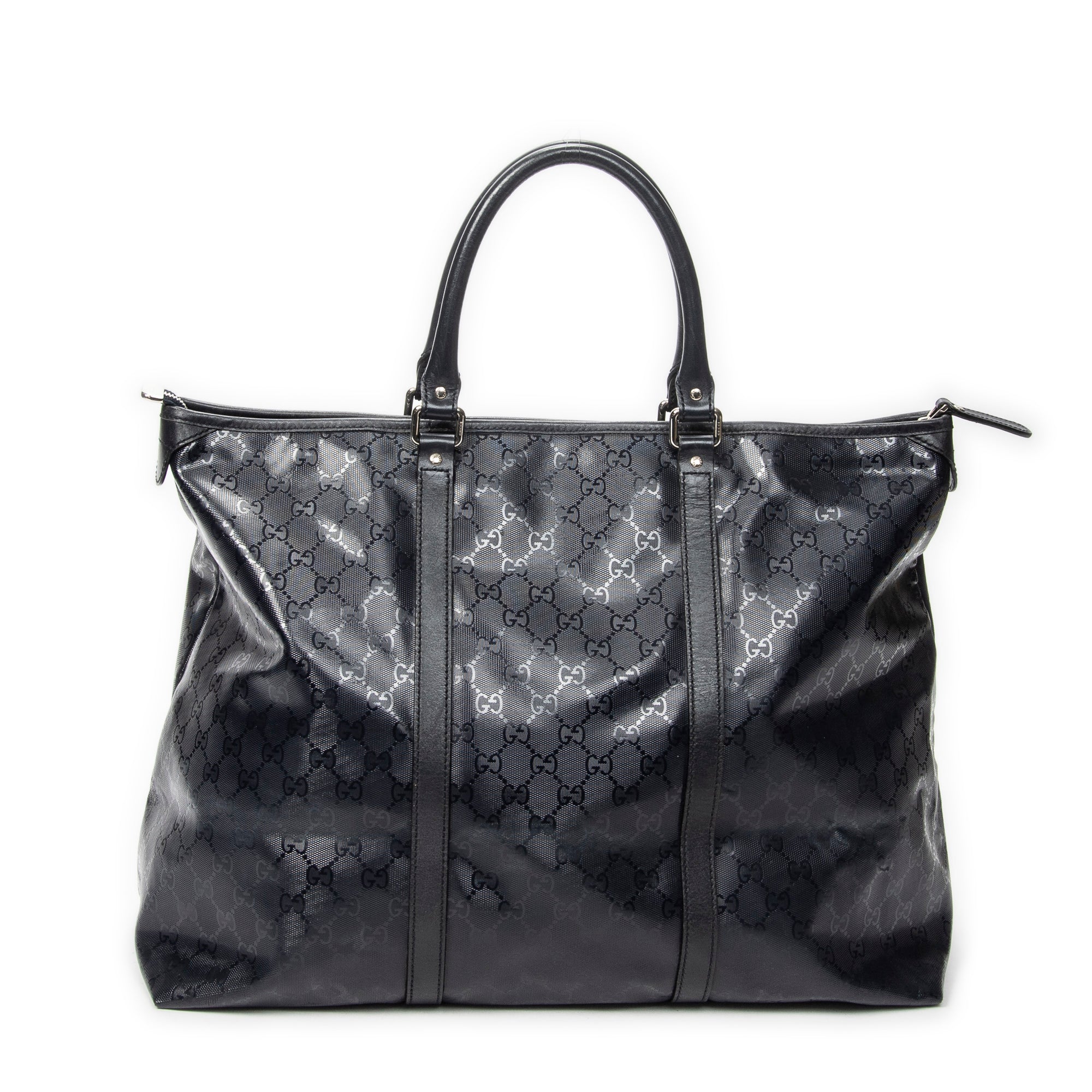 Handbag Medium Joy Tote Navy Guccissima Imprint Coated Canvas