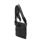 Shoulder Bag Mini Web Flat Messenger Black Monogrammed Nylon Canvas