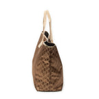 Shoulder Bag Large Web Horizontal Tote Bronze Monogrammed Satin Canvas