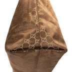 Shoulder Bag Large Web Horizontal Tote Bronze Monogrammed Satin Canvas
