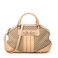Shoulder Bag Medium Catherine Beige Diamante Canvas