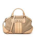 Shoulder Bag Medium Catherine Beige Diamante Canvas