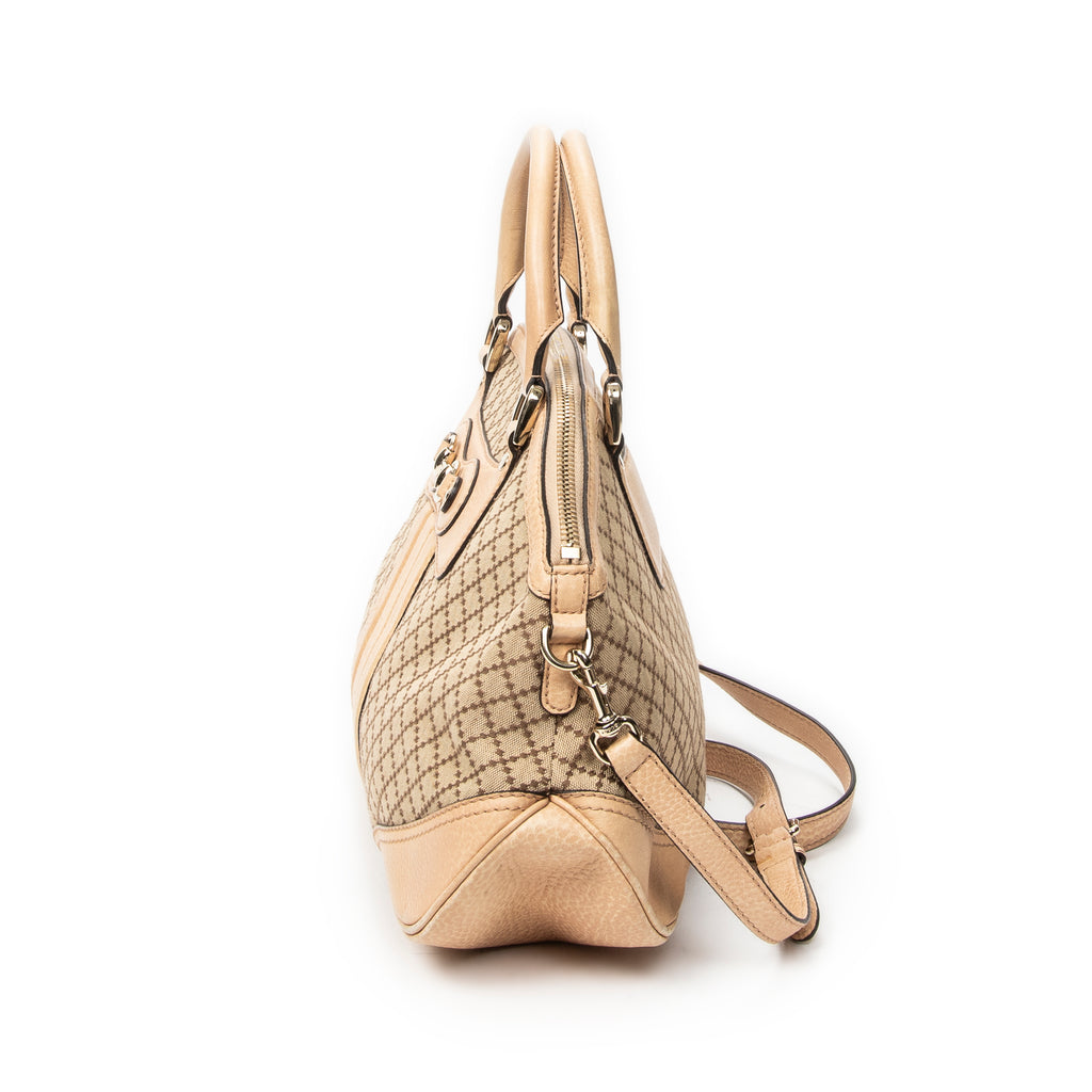Shoulder Bag Medium Catherine Beige Diamante Canvas