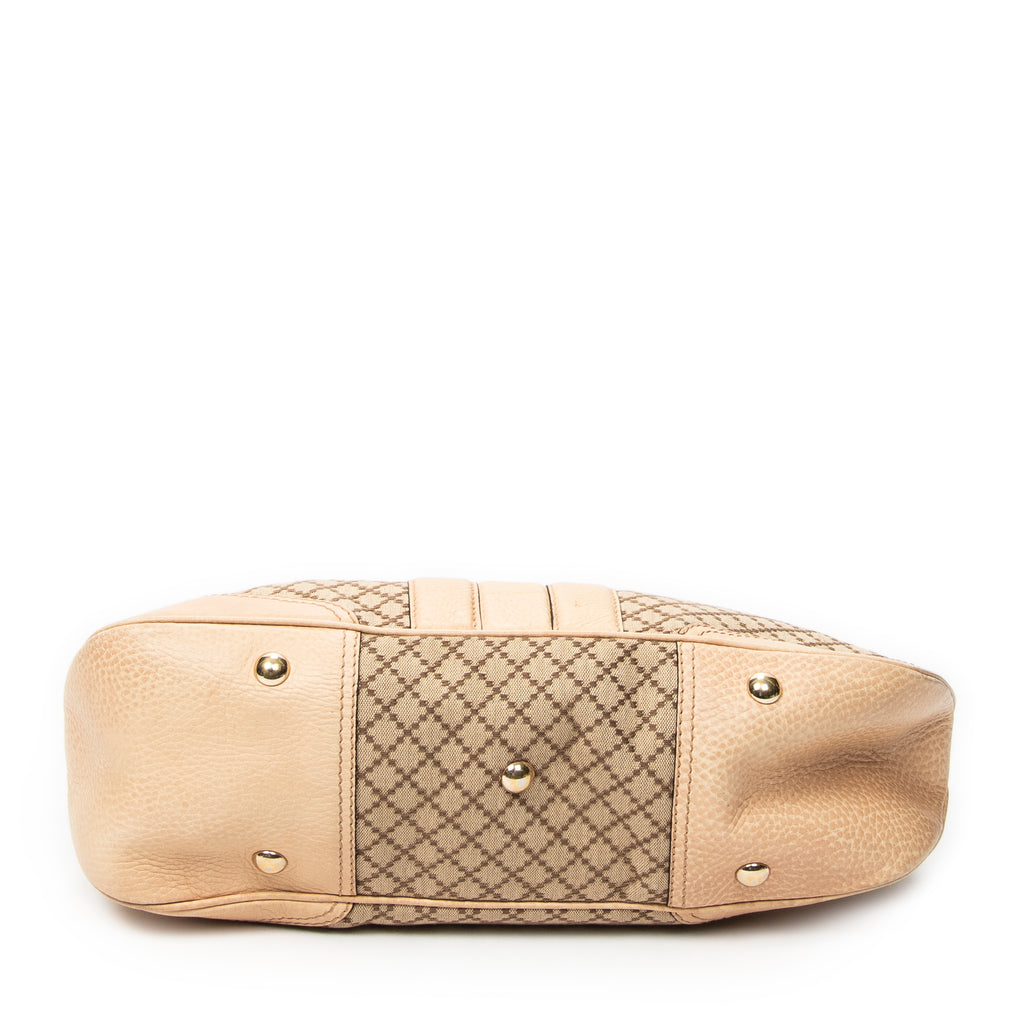 Shoulder Bag Medium Catherine Beige Diamante Canvas